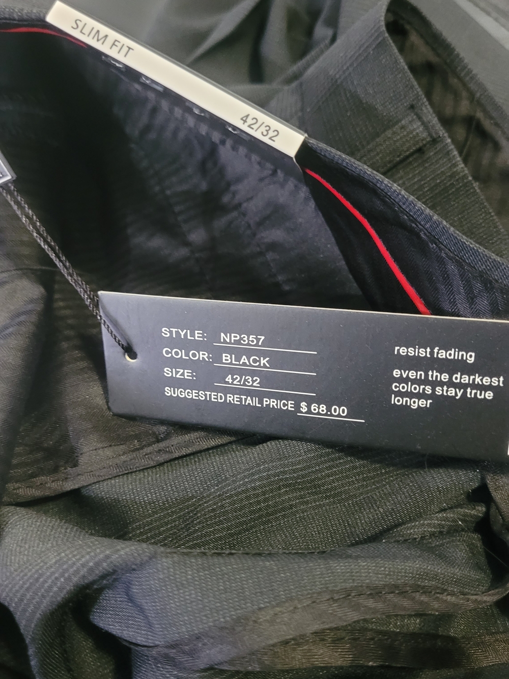 Slim Fit Men’s Black Pants - Size 42/32